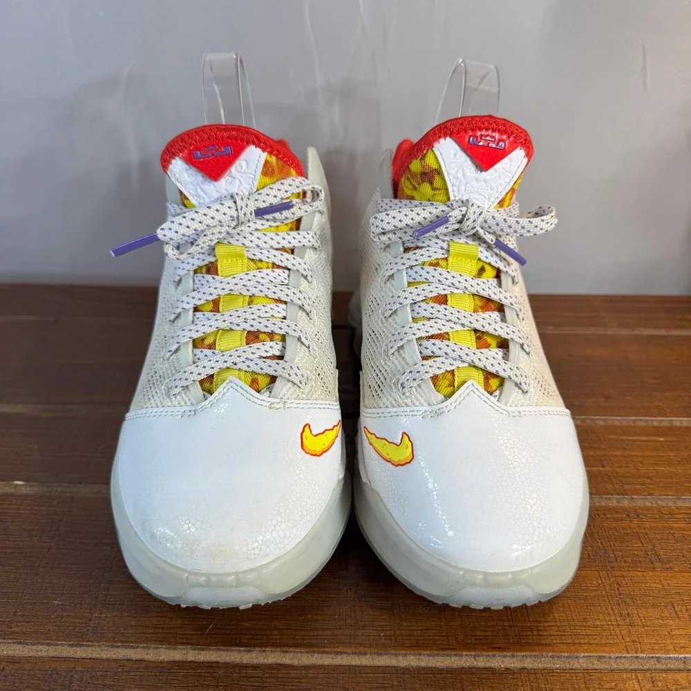 Nike LeBron 19 Low Magic Fruity Pebbles Basketball Shoes Youth 4 DQ8344 White‎